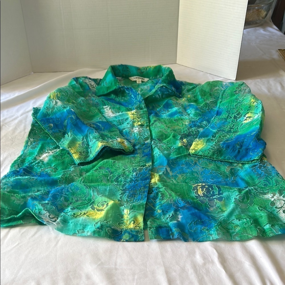 Tantrums Green and Blue Button Down Shirt
